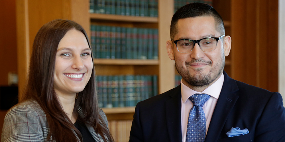 Jessica Olive ’20 and William Granados ’20 who were both named 2020 Immigrant Justice Corps Fellows