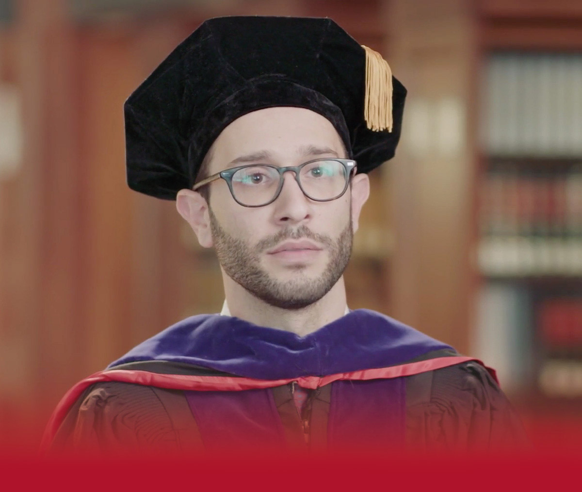 Jordan Khorshad in his graduation cap and gown