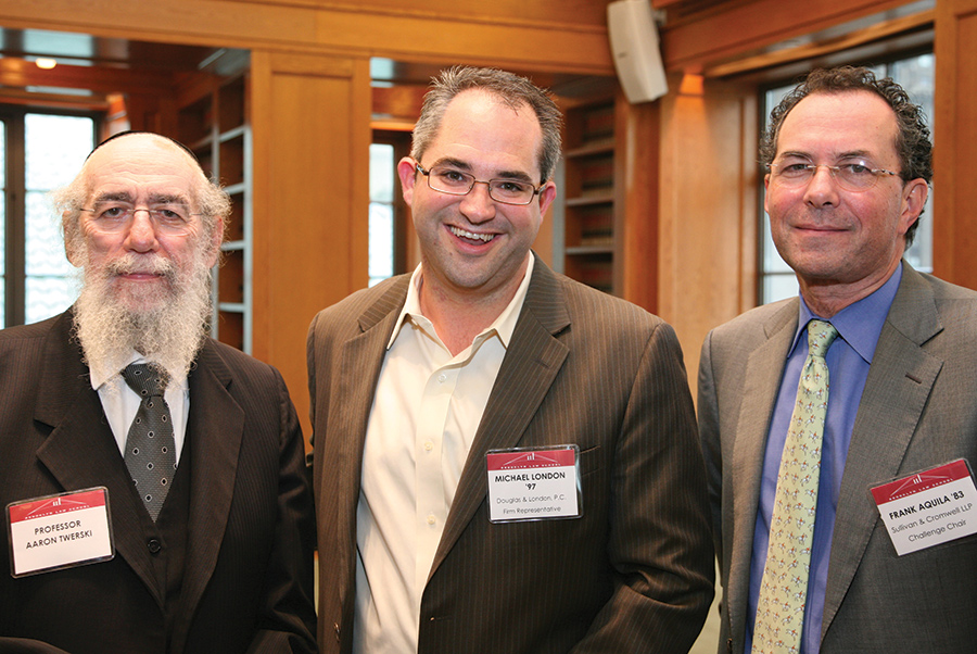 Professor Twerski, Michael  London, and Frank Aquila smiling side by side for photo